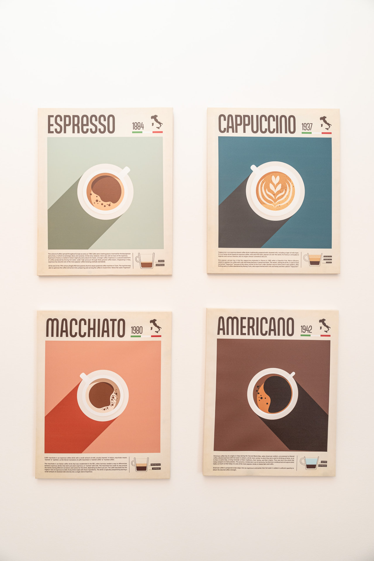 Quadri a tema caffè nella Camera Salvia