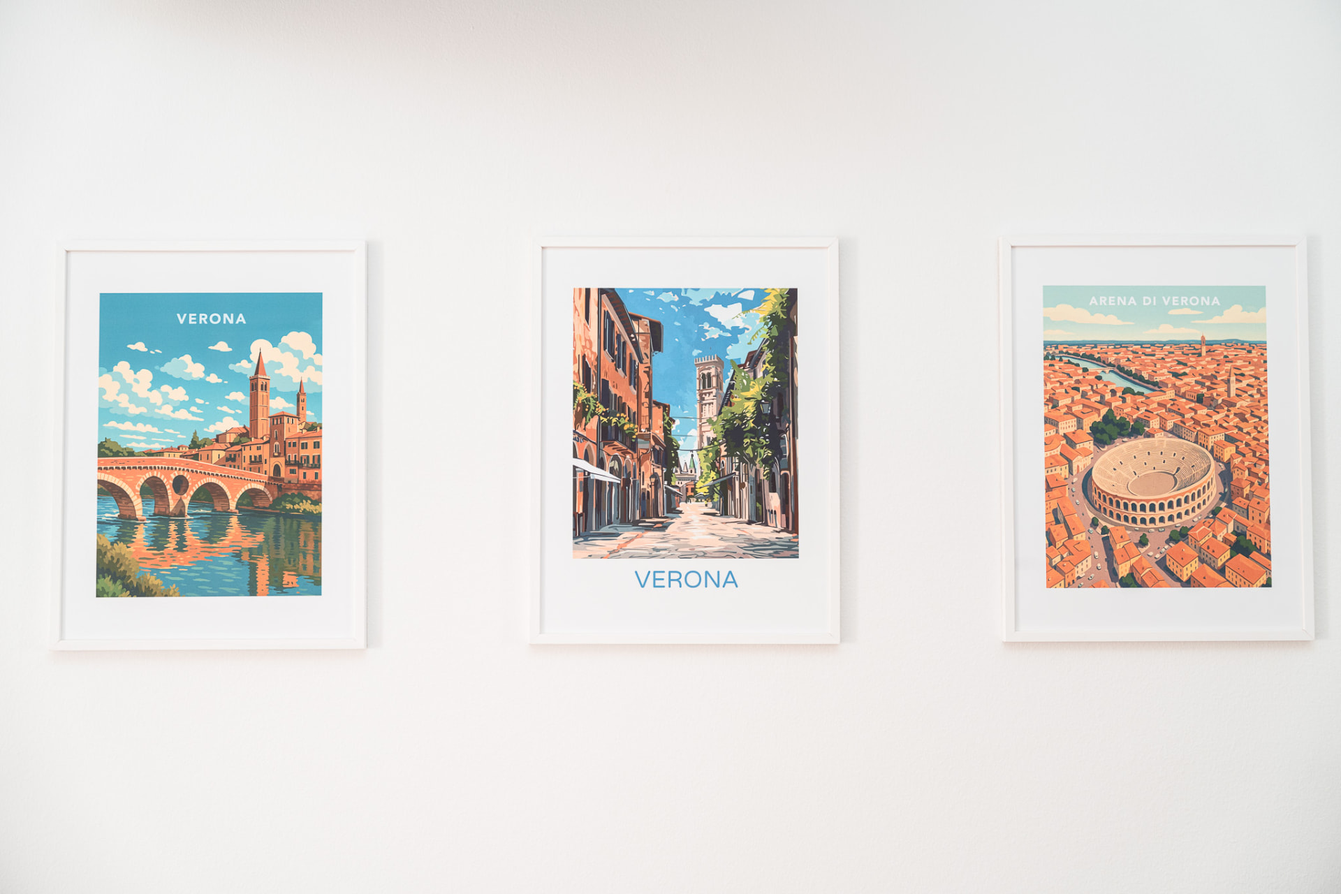Stampe di Verona sulla parete della Camera Ocra